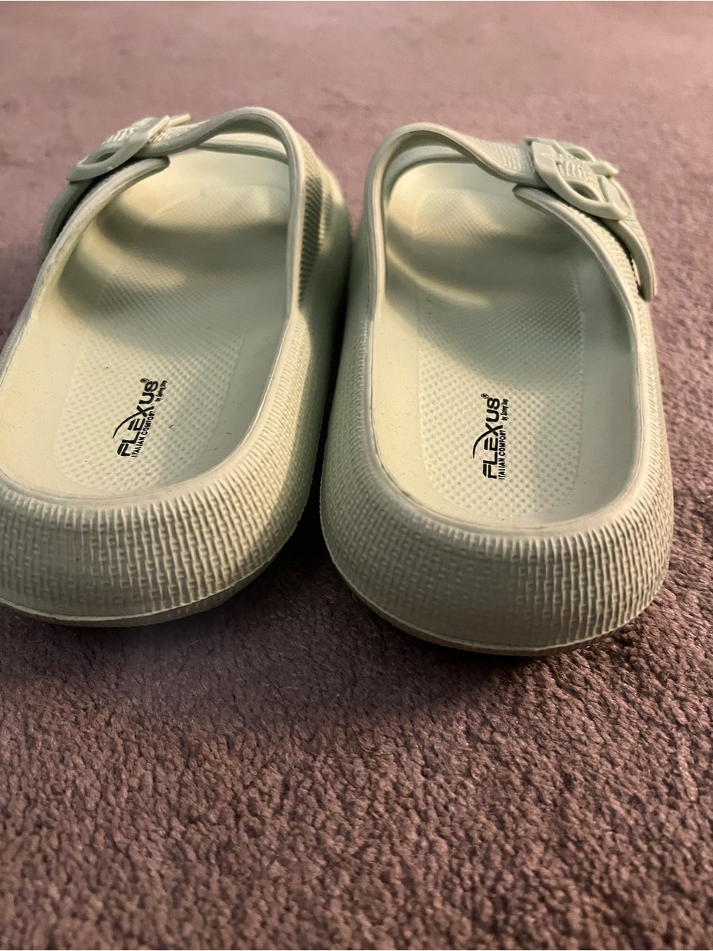 Flexus Women's Cream Slip-On Sandals with Adjustable Strap